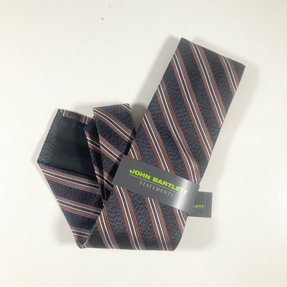 John Bartlett Statements Striped 100% Silk Men's Neck Tie NWT